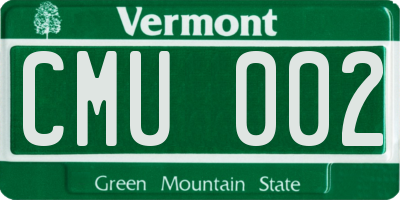 VT license plate CMU002