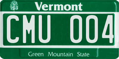 VT license plate CMU004
