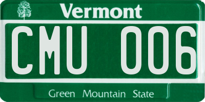 VT license plate CMU006