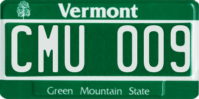 VT license plate CMU009