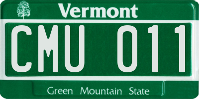 VT license plate CMU011