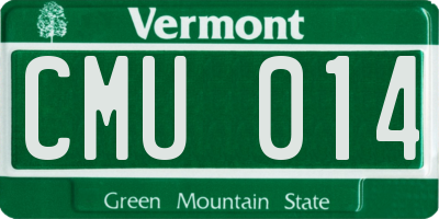 VT license plate CMU014