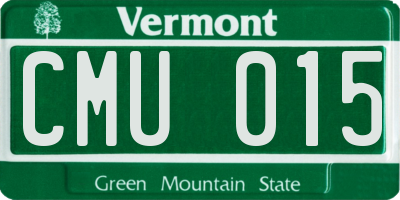VT license plate CMU015