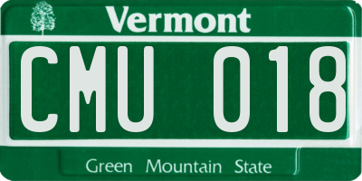 VT license plate CMU018