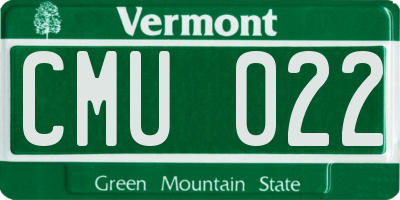VT license plate CMU022