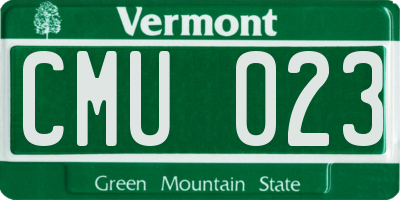 VT license plate CMU023
