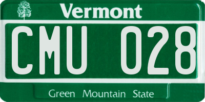 VT license plate CMU028