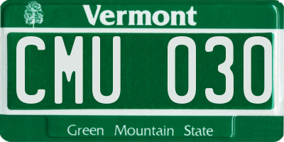 VT license plate CMU030