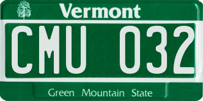 VT license plate CMU032
