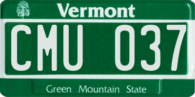 VT license plate CMU037