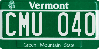 VT license plate CMU040