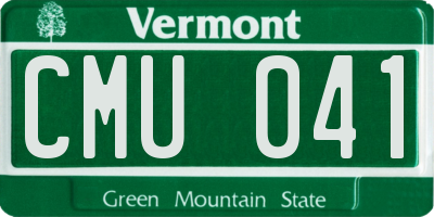 VT license plate CMU041
