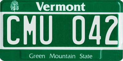 VT license plate CMU042