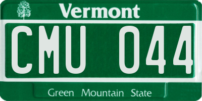 VT license plate CMU044