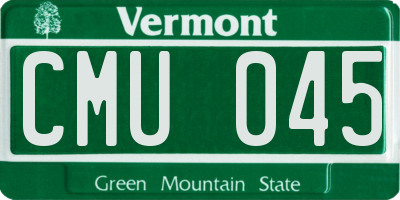 VT license plate CMU045