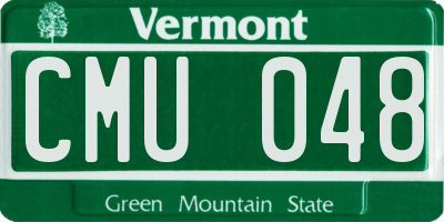 VT license plate CMU048