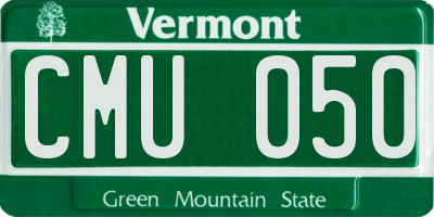 VT license plate CMU050