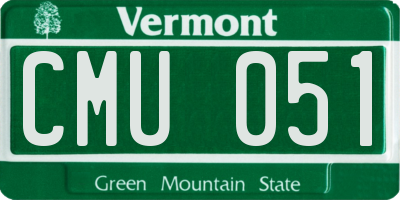 VT license plate CMU051