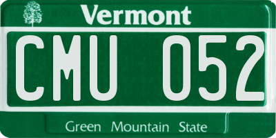 VT license plate CMU052