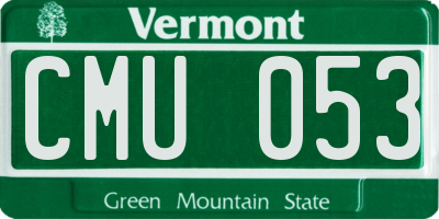 VT license plate CMU053