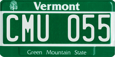 VT license plate CMU055