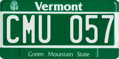VT license plate CMU057