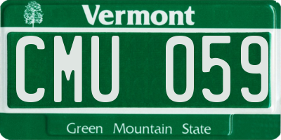 VT license plate CMU059