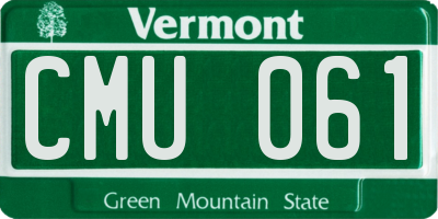VT license plate CMU061