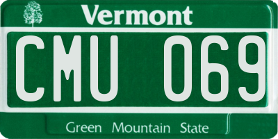 VT license plate CMU069