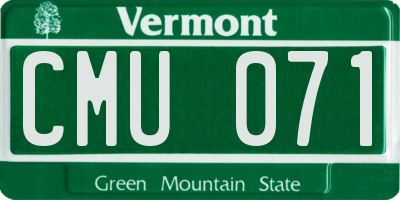 VT license plate CMU071