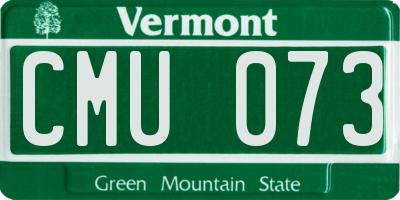 VT license plate CMU073