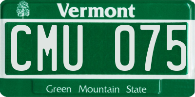 VT license plate CMU075