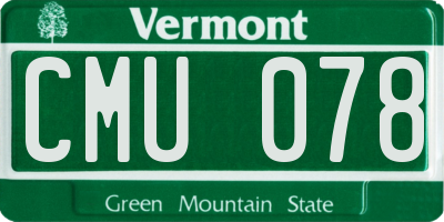 VT license plate CMU078