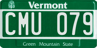 VT license plate CMU079
