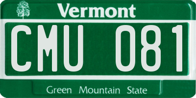 VT license plate CMU081