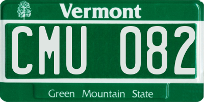 VT license plate CMU082