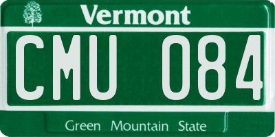 VT license plate CMU084