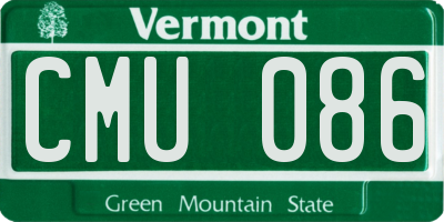 VT license plate CMU086