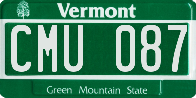 VT license plate CMU087
