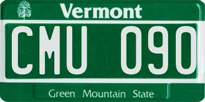VT license plate CMU090