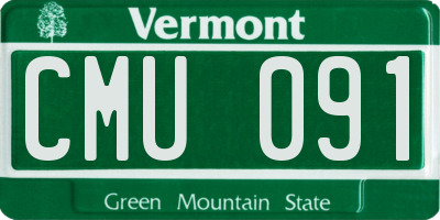 VT license plate CMU091