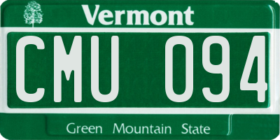 VT license plate CMU094