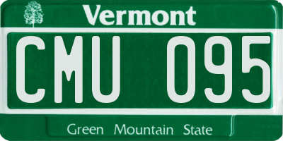 VT license plate CMU095