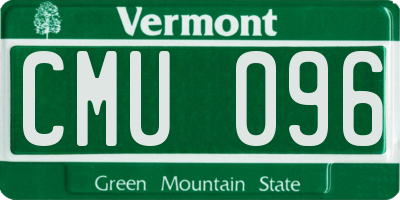 VT license plate CMU096