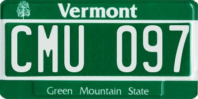 VT license plate CMU097