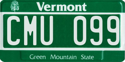 VT license plate CMU099