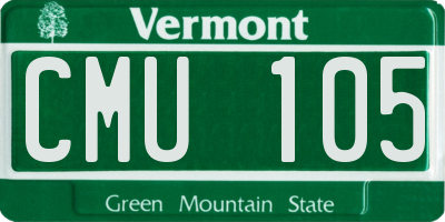 VT license plate CMU105