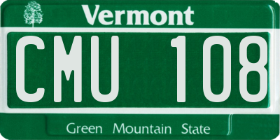VT license plate CMU108