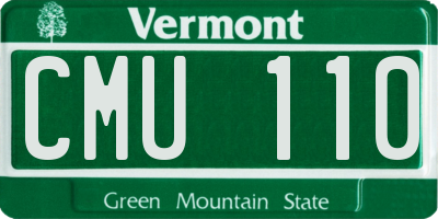 VT license plate CMU110