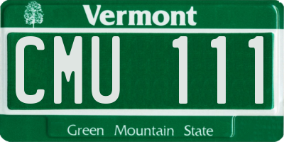 VT license plate CMU111